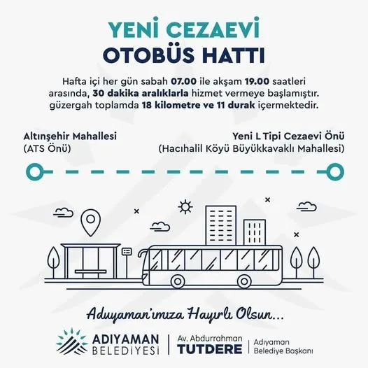 YENİ CEZAEVİ OTOBÜS HATTI HİZMETE BAŞLADI 
