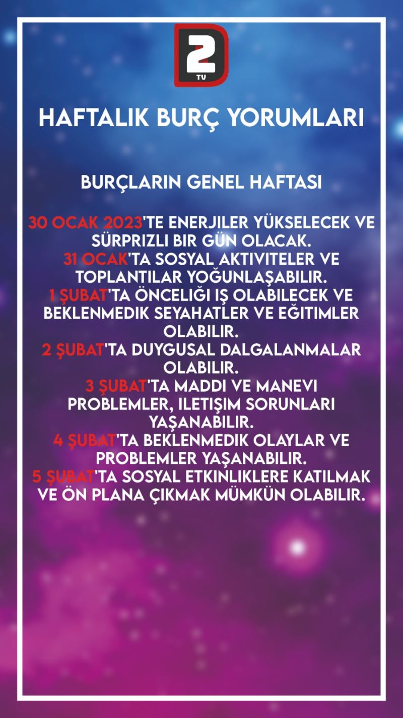 HAFTALIK BURÇ YORUMU